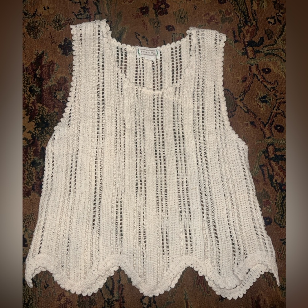Loveriche Crochet Cream Tank Top size S/M
